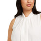 Blusa Calvin Klein Feminina Plus Size com Babados na Frente, Branca, Tamanho XXG