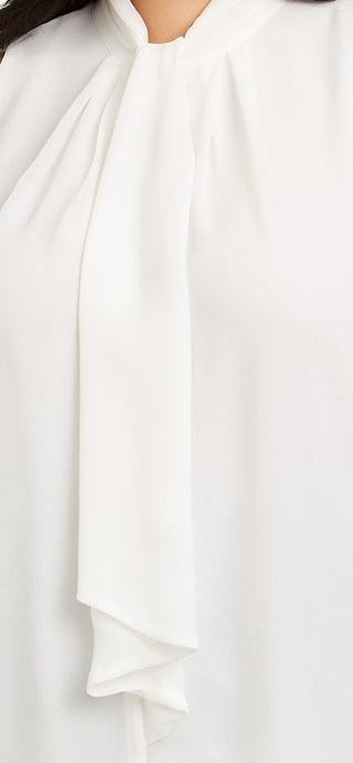 Blusa Calvin Klein Feminina Plus Size com Babados na Frente, Branca, Tamanho XXG