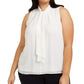 Blusa Calvin Klein Feminina Plus Size com Babados na Frente, Branca, Tamanho 3X