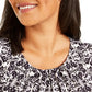 Blusa feminina Calvin Klein sem mangas com estampa e pregas, preta, tamanho 2X