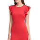Vestido feminino plus size Tommy Hilfiger com mangas esvoaçantes e bainha, vermelho, tamanho 22