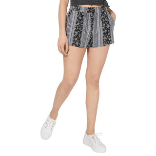 Shorts macios estampados Be Bop Junior's, preto, tamanho grande
