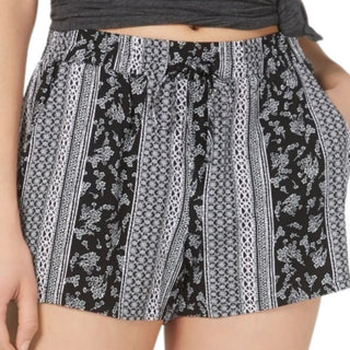 Shorts macios estampados Be Bop Junior's, preto, tamanho grande