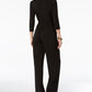 Macacão feminino com cinto pequeno da NY Collection, preto, tamanho médio