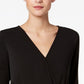 Macacão feminino com cinto pequeno da NY Collection, preto, tamanho médio