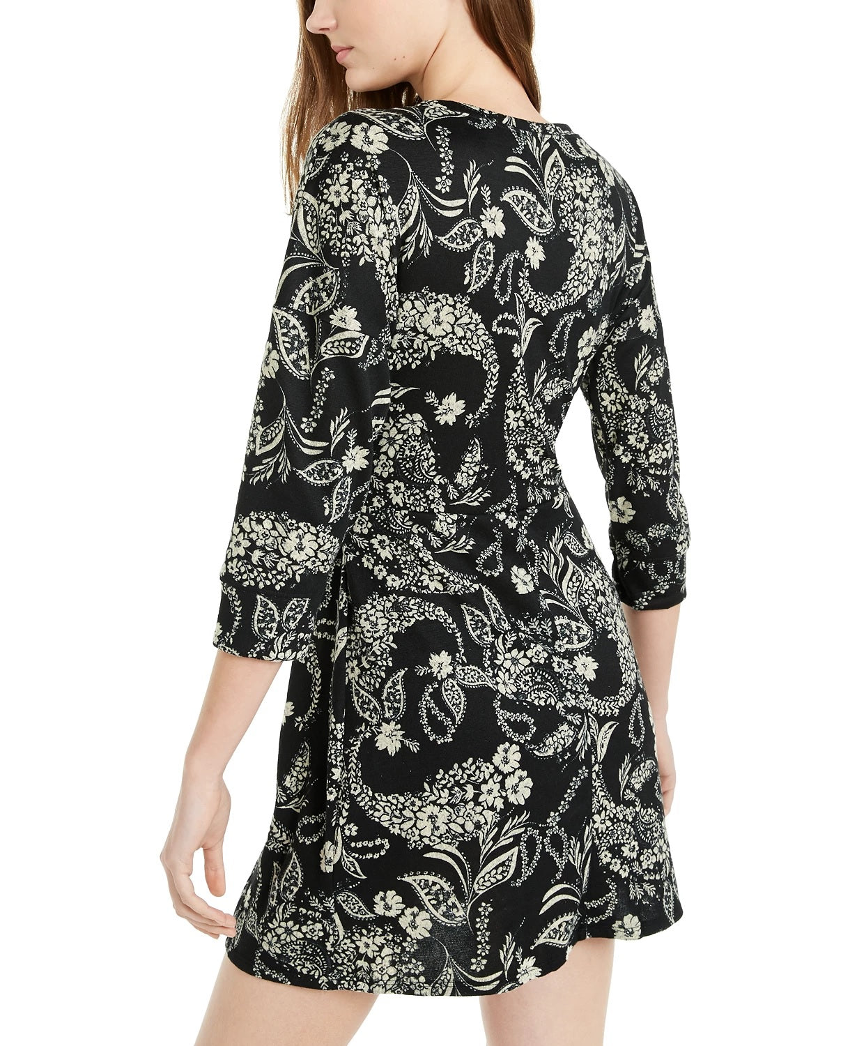 Vestido Paisley TwistFront Be Bop Juniors Preto Tamanho Grande