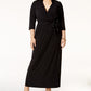 Vestido longo plus size feminino Ny Collection, preto, tamanho 1X