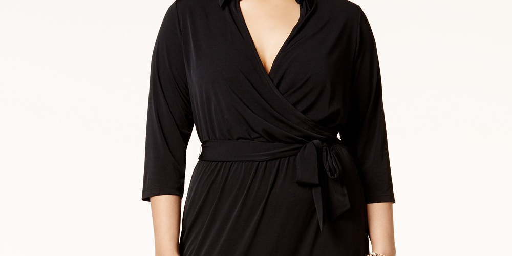 Vestido longo plus size feminino Ny Collection, preto, tamanho 1X