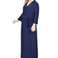 Vestido longo plus size feminino NY Collection, azul marinho, tamanho 1X