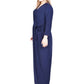 Vestido longo plus size feminino NY Collection, azul marinho, tamanho 1X