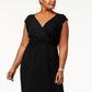 Vestido longo franzido estilo império plus size da coleção feminina NY, preto, tamanho 2, extra grande