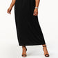 Vestido longo franzido estilo império plus size da coleção feminina NY, preto, tamanho 2, extra grande