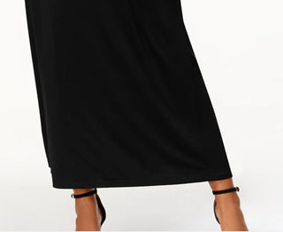 Vestido longo feminino plus size franzido estilo império, preto, tamanho 1X, da NY Collection