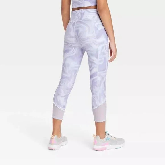 Leggings de cintura alta para meninas All in Motion, cinza claro, tamanho G