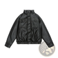 Maillard Leather Bomber Jacket with Shearling Lining