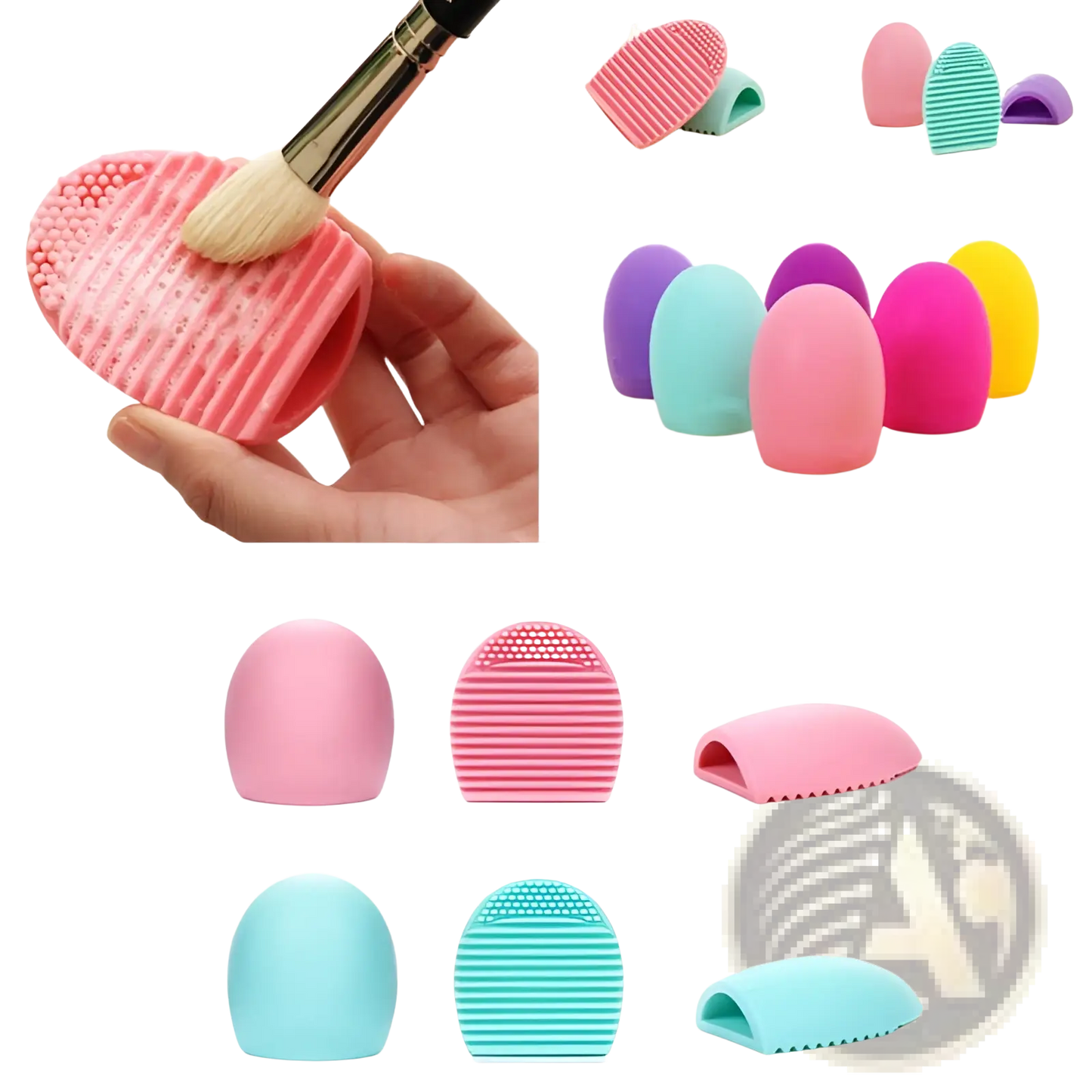 Makeup Brush Cleaner Silicone Egg Scrubbing Tool