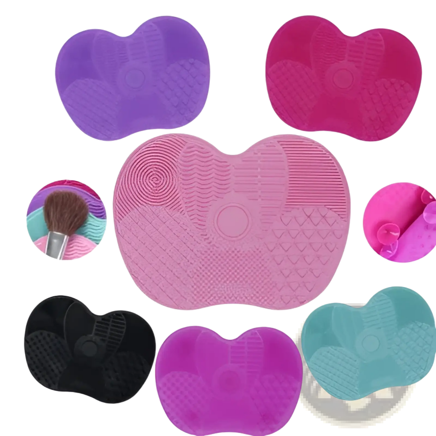Makeup Brush Cleaning Mat Heart Shaped Silicone Pad