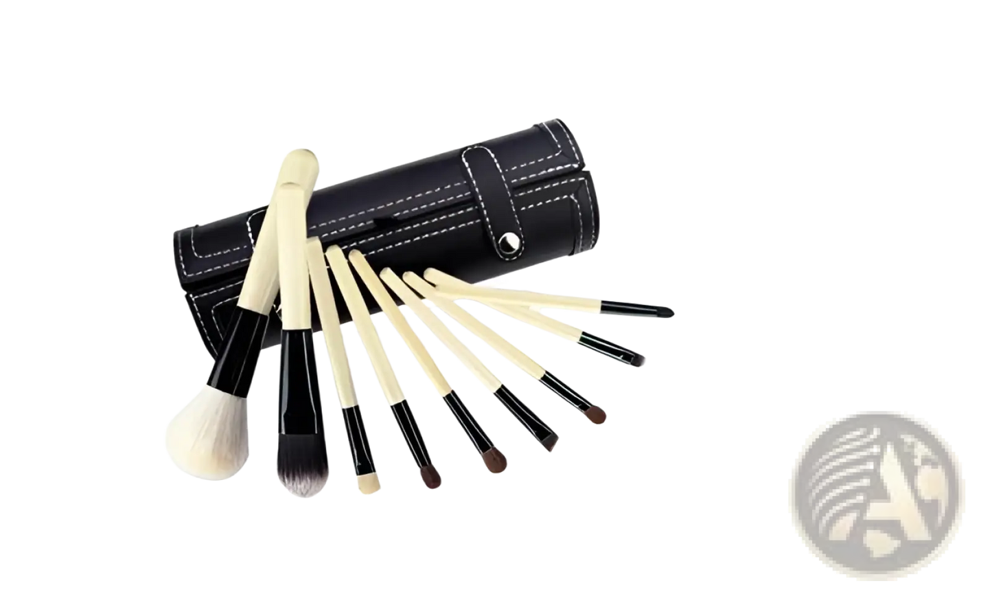 Makeup Brush Set 10 Piece Gold and Black with Case