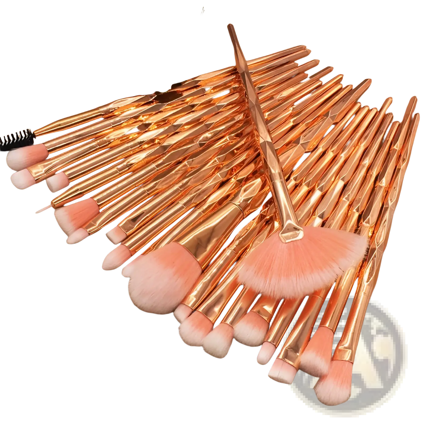Makeup Brush Set 20 Piece Rose Gold and Glitter