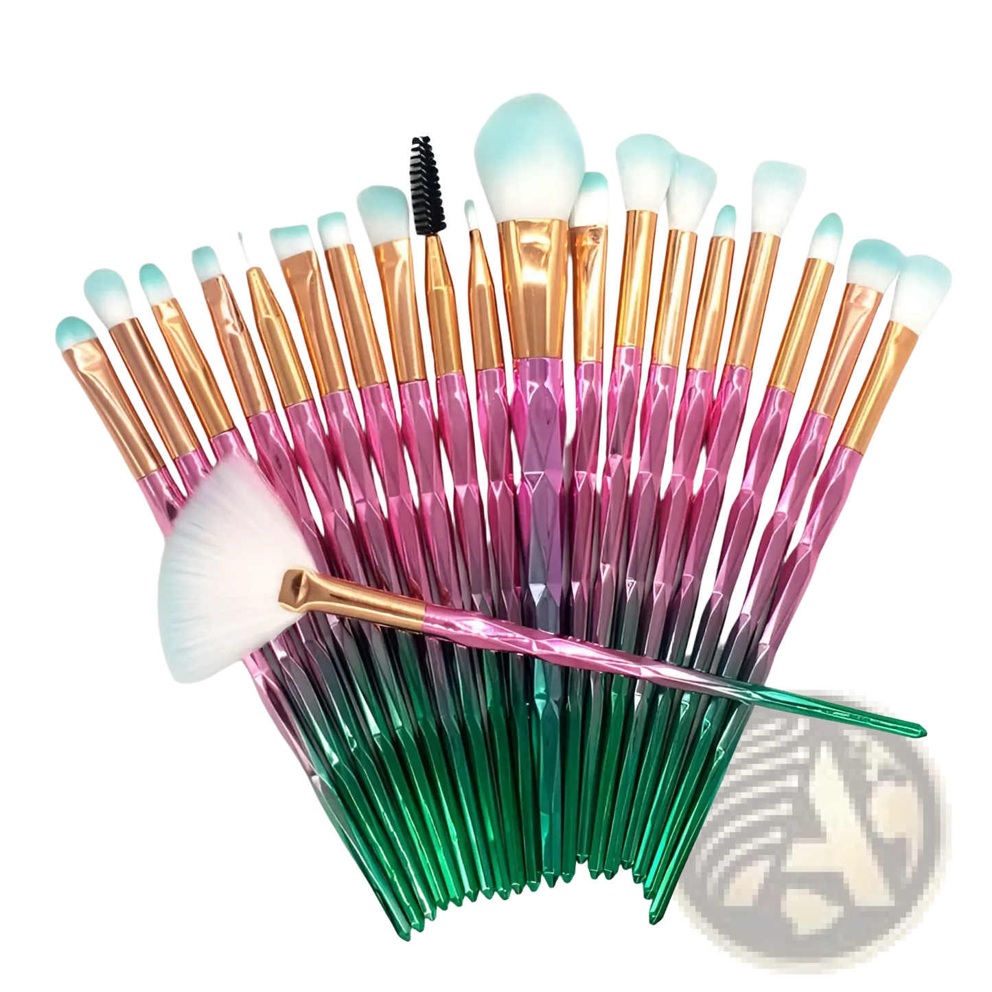 Makeup Brush Set 20 Piece Rose Gold and Glitter