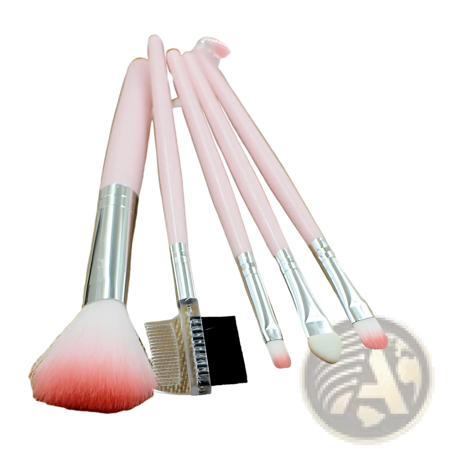 Makeup Brush Set 5 Piece Pink Gradient Bristle Tools
