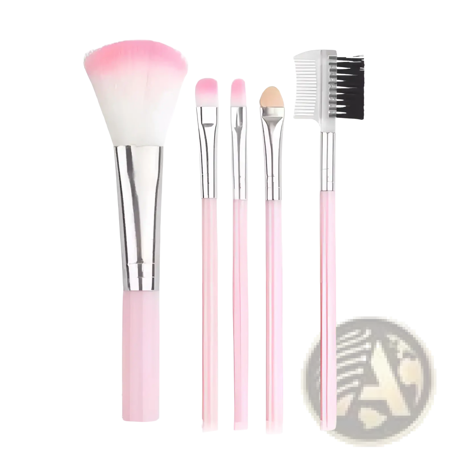 Makeup Brush Set 5 Piece Pink Gradient Bristle Tools