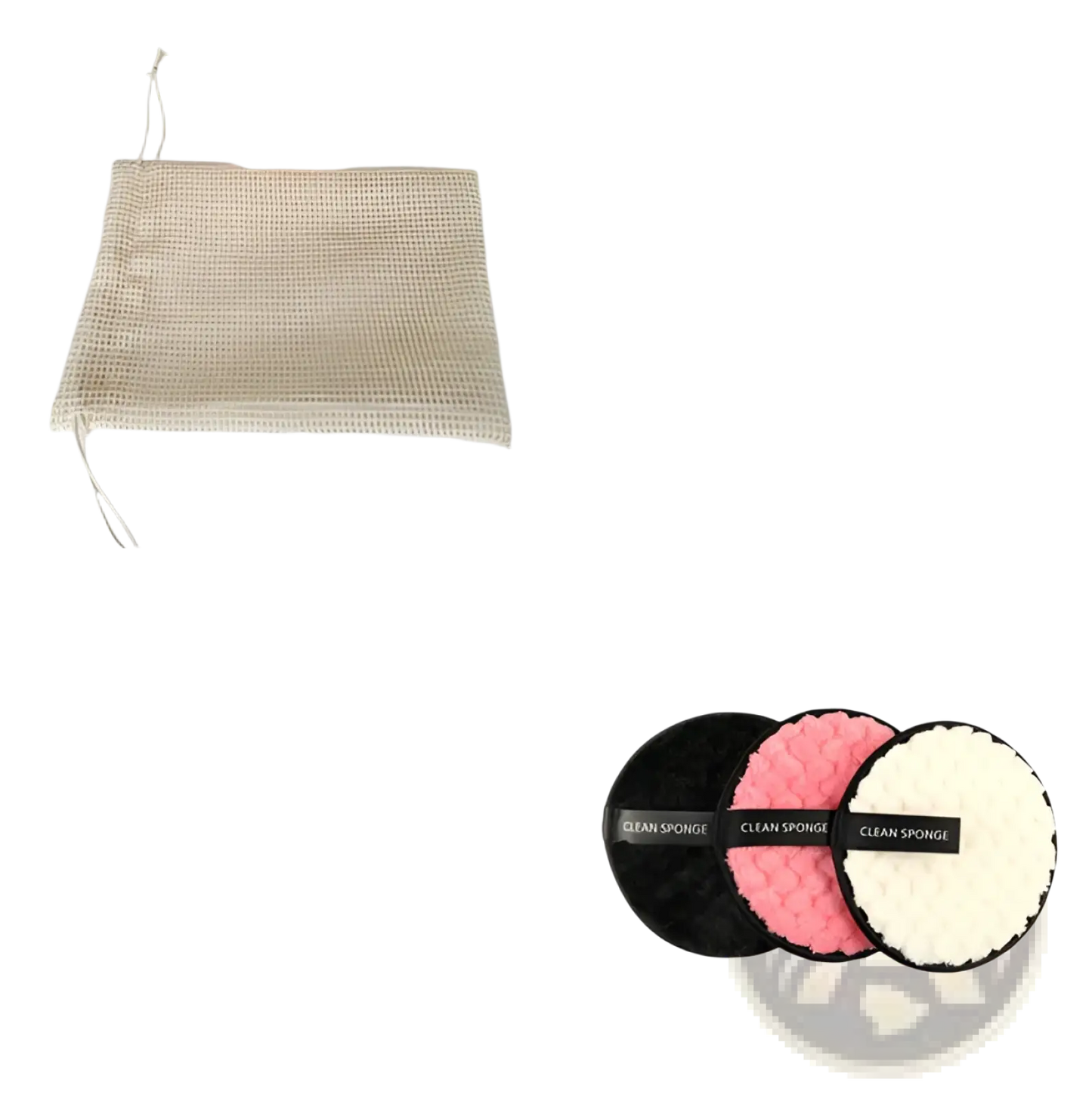 Makeup Removing Puff 3 Pack with Mesh Bag