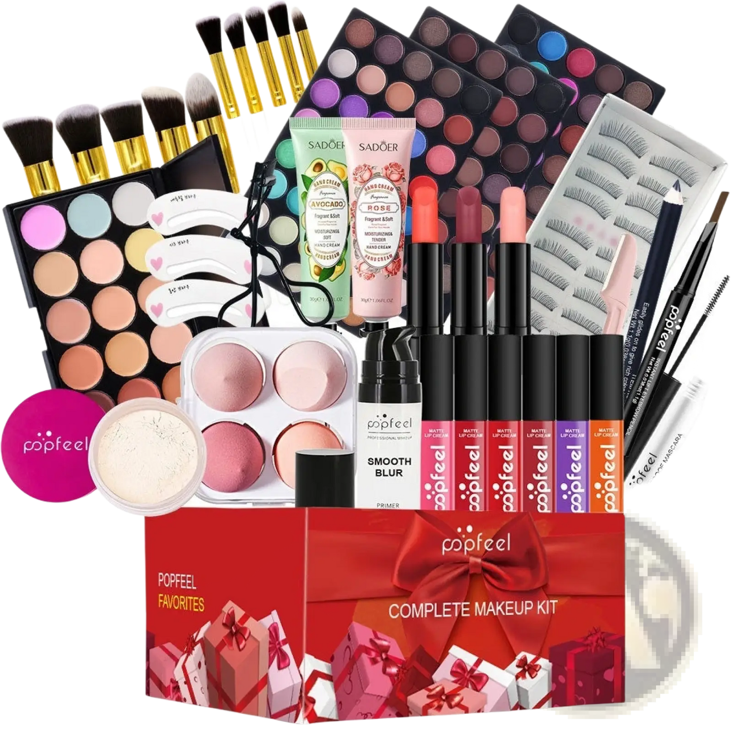 Makeup Set Popfeel Festive Red Gift Kit 27 Pcs