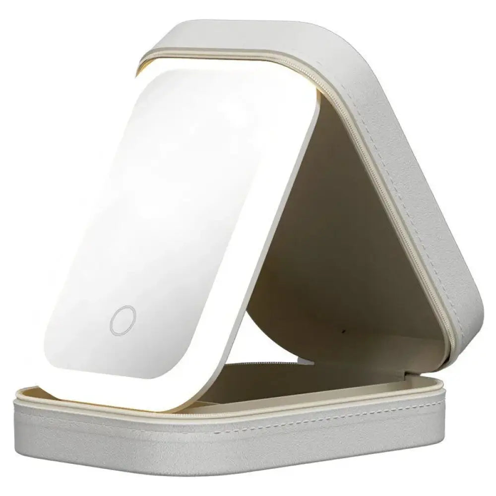 Portable Led Travel Makeup Mirror and Jewelry Storage Box
