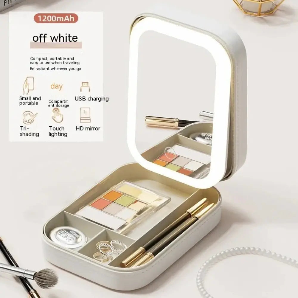 Portable Led Travel Makeup Mirror and Jewelry Storage Box