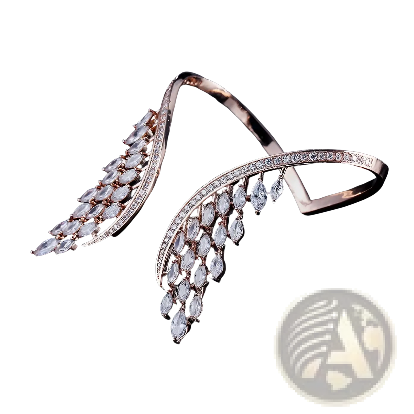 Marquise Crystal Angel Wing Bangle Bracelet