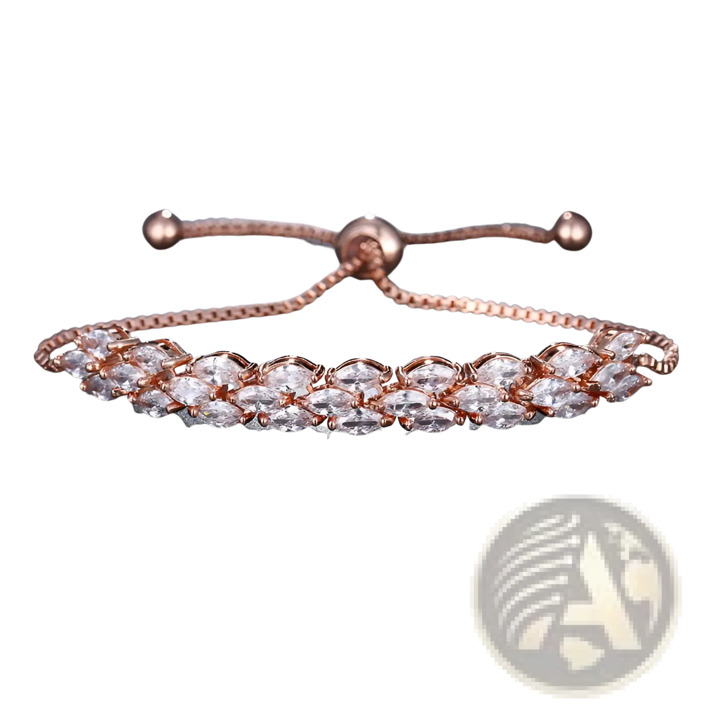 Marquise Zircon Leaf Tennis Bracelet in Polished Silver