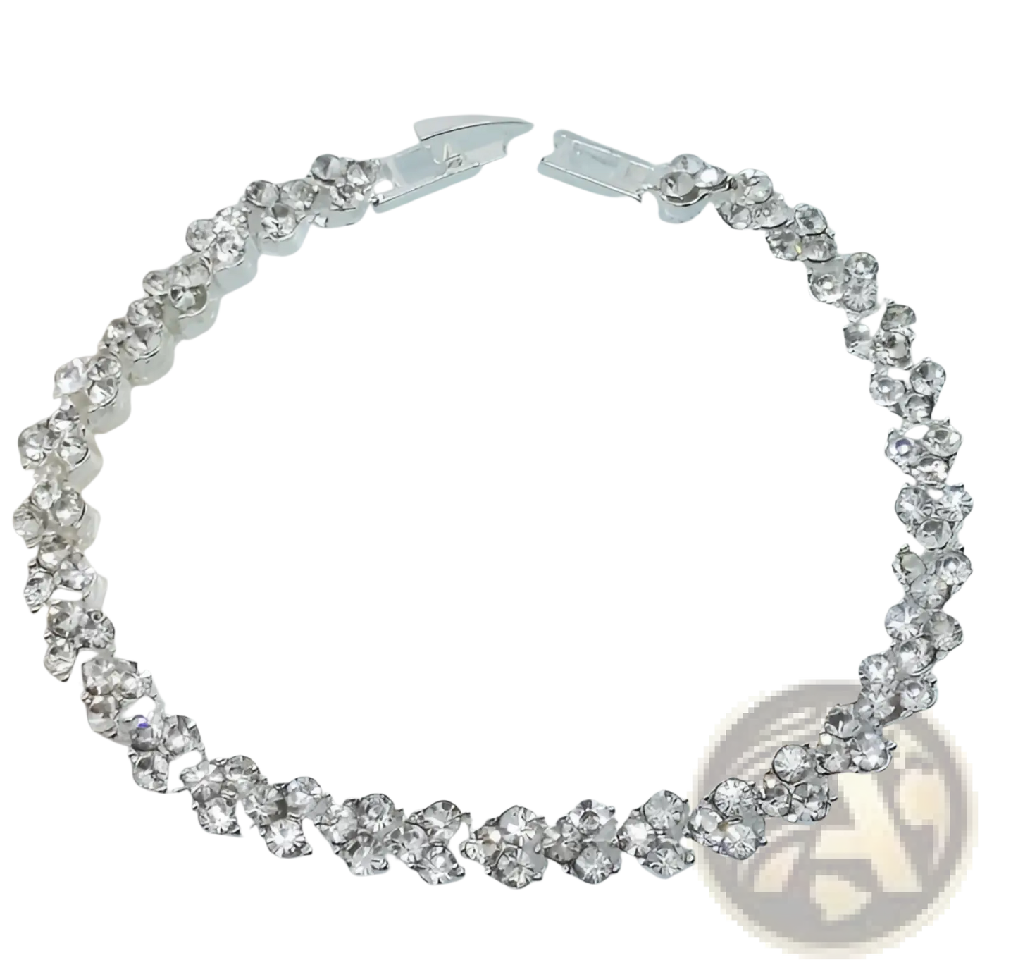 Marquise Zircon Leaf Tennis Bracelet in Polished Silver