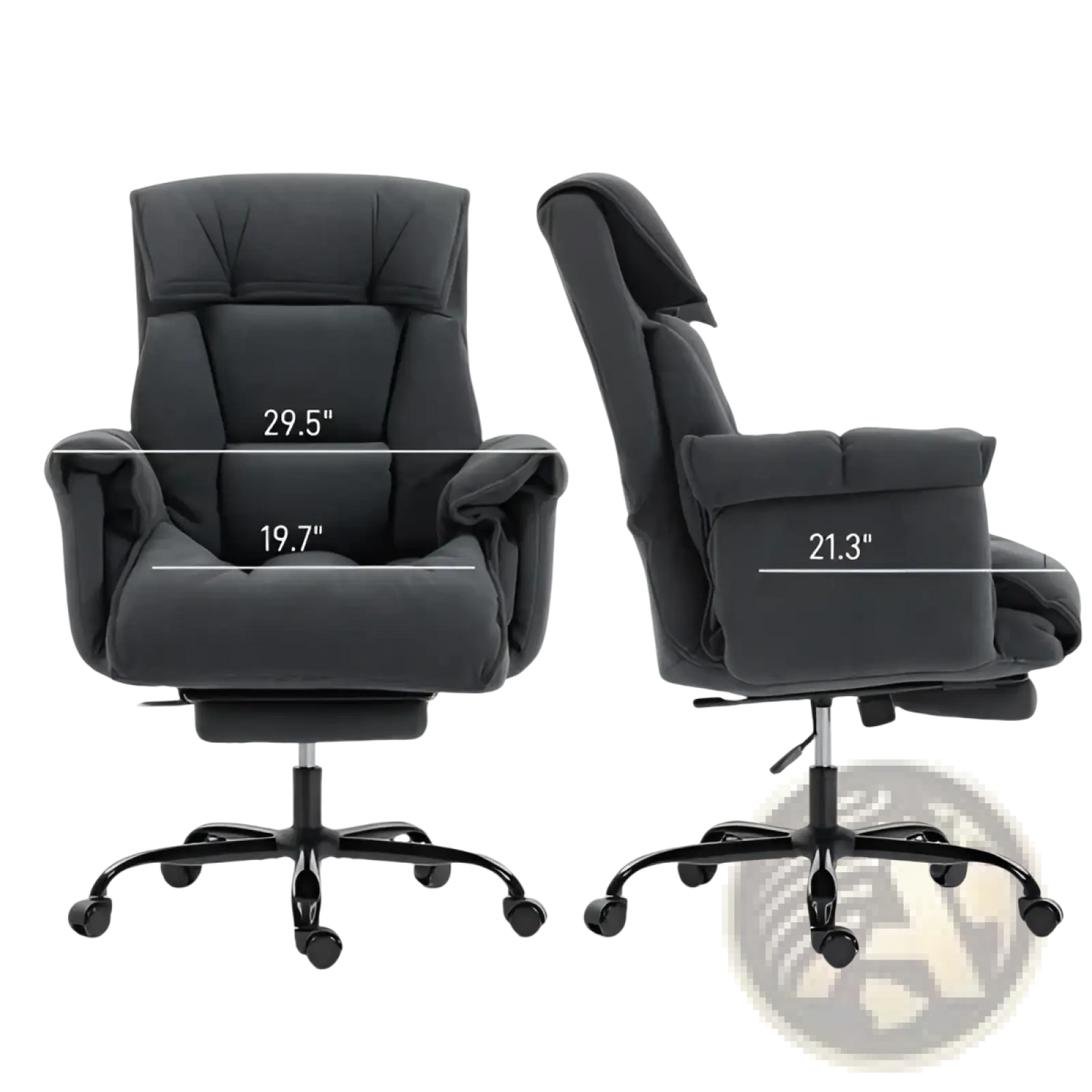 Massage Office Chair Reclining Black with Footrest