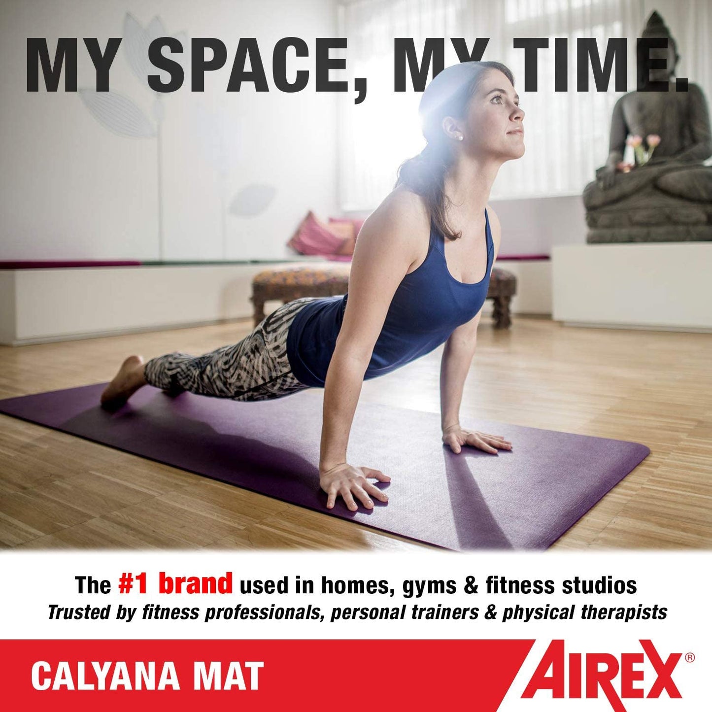 Tapete de fitness de espuma de célula fechada AIREX Calyana Prime para ioga e pilates, verde-limão