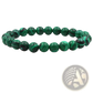 Matte Black and Green Malachite Elastic Bead Bracelet