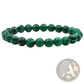 Matte Black and Green Malachite Elastic Bead Bracelet