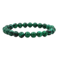 Matte Black and Green Malachite Elastic Bead Bracelet