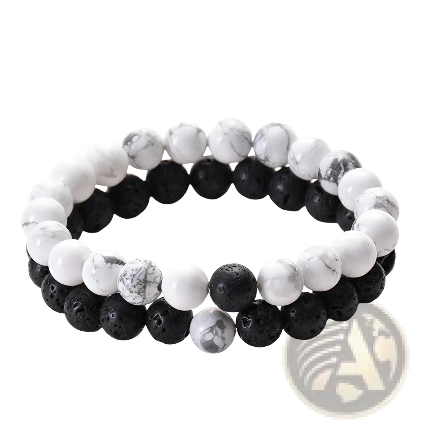 Matte Black and Green Malachite Elastic Bead Bracelet