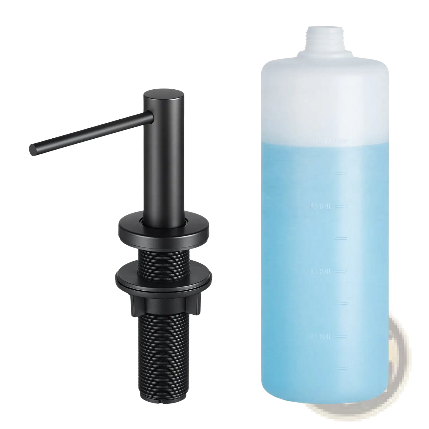 Matte Black Kitchen Soap Dispenser with 17oz Bottle