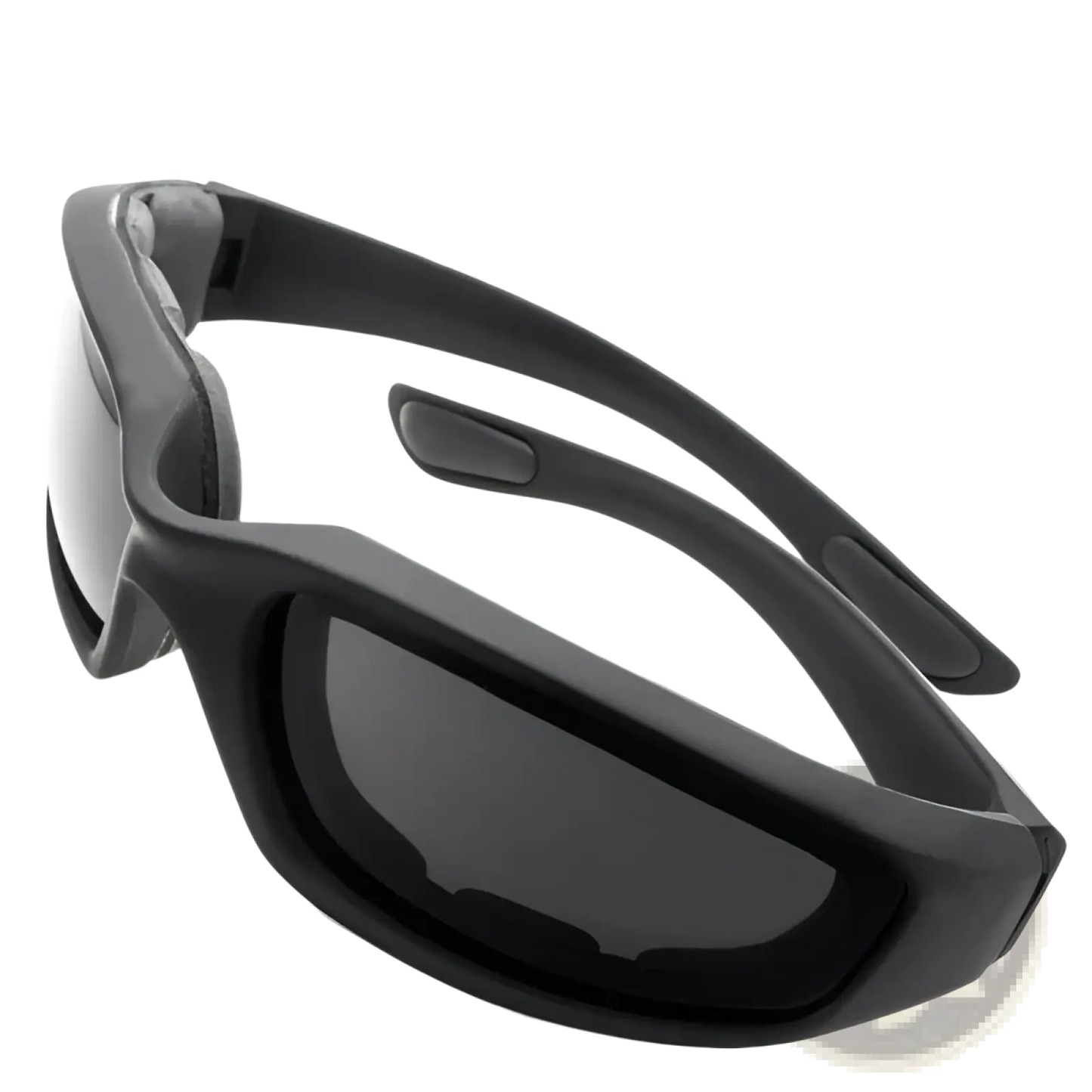 Matte Black Wind Resistant Motorcycle Riding Goggles