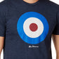 Camiseta masculina Ben Sherman Slim Fit com estampa gráfica, tamanho extra grande, azul-marinho meia-noite