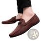 Men Brown Suede Horsebit Loafers Slip on Shoes