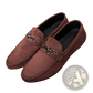 Men Brown Suede Horsebit Loafers Slip on Shoes