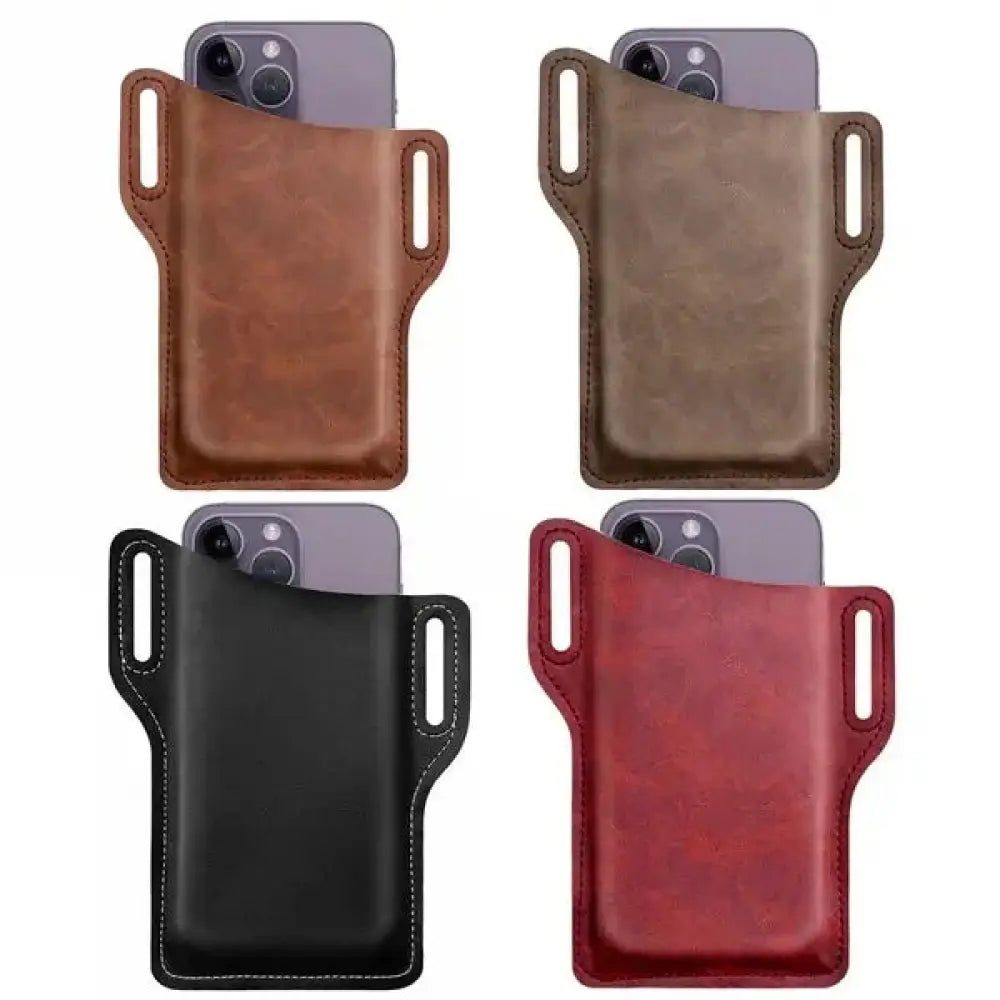 Genuine Leather Men's Belt Loop Phone Holster and Wallet Case