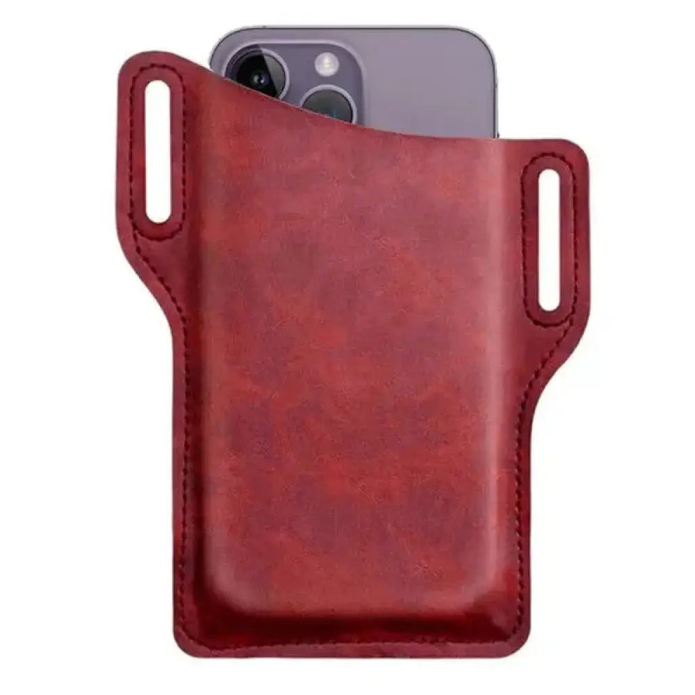 Genuine Leather Men's Belt Loop Phone Holster and Wallet Case