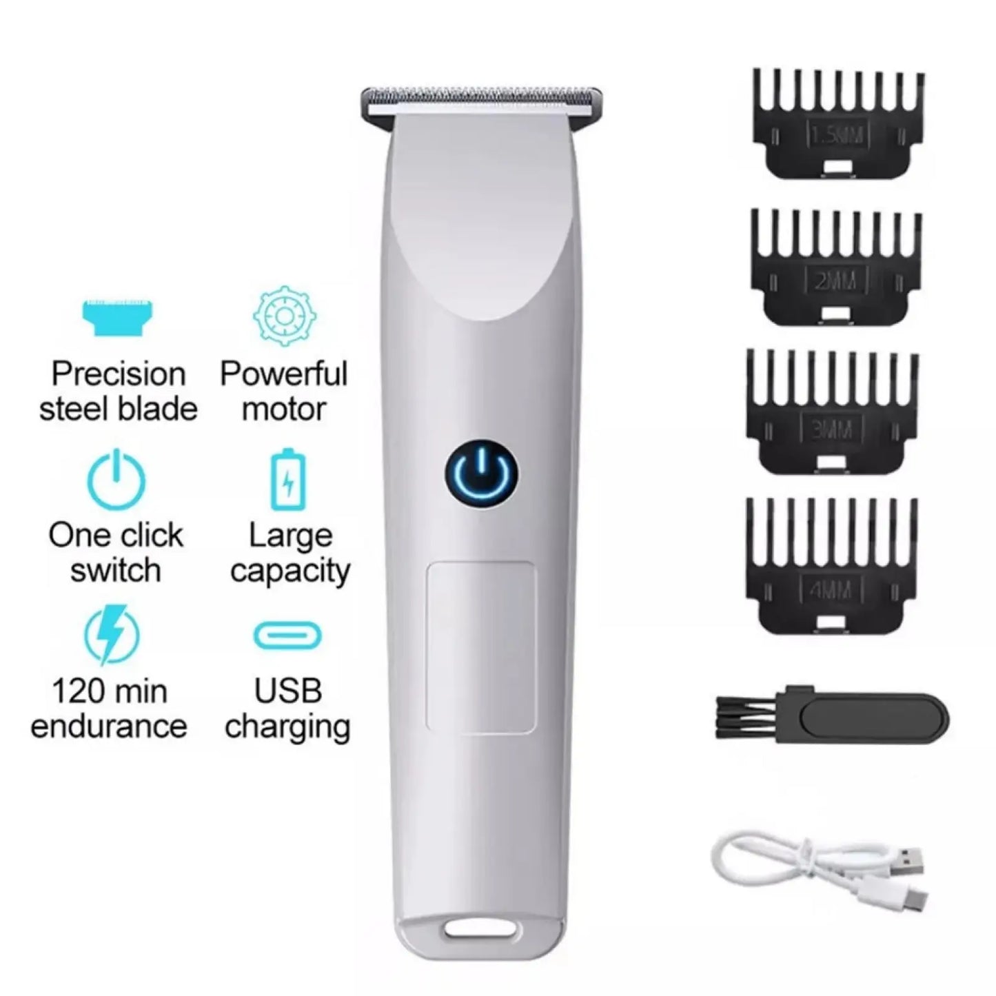 Men Cordless Hair Clippers Professional Beard Trimmer
