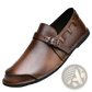 Men Leather Slip on Loafer Buckle Casual Shoes