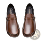 Men Leather Slip on Loafer Buckle Casual Shoes