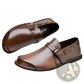 Men Leather Slip on Loafer Buckle Casual Shoes